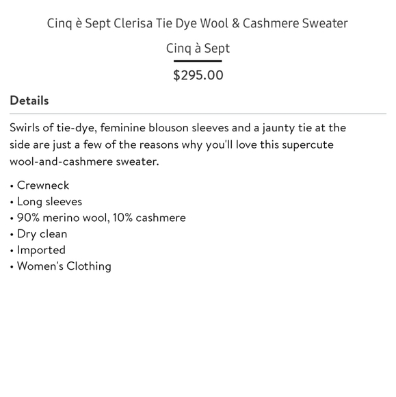 Clinq e Sept Clerissa tie dye cashmere size medium - Picture 2 of 2